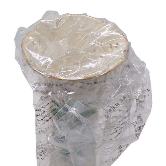 Lenox Dimension Collection Holiday Pierced Holly Berry Gold Trim Bud Vase 8.5" - Picture 9 of 10